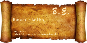 Becse Etelka névjegykártya